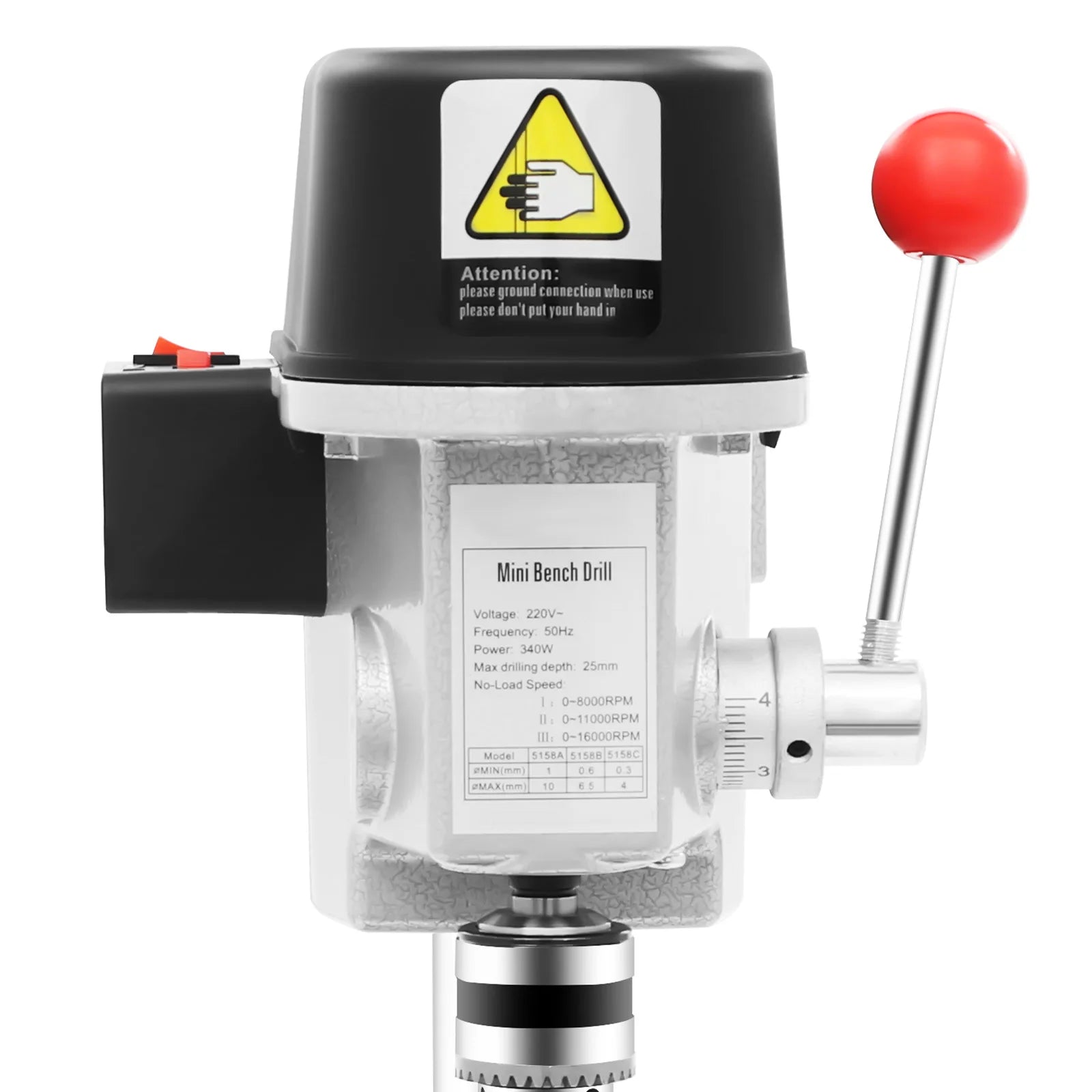 340W Mini Bench Drill Press Adjustable Speed Bench Drill Machine Portable Table Drilling Tool with High-Precision Drilling