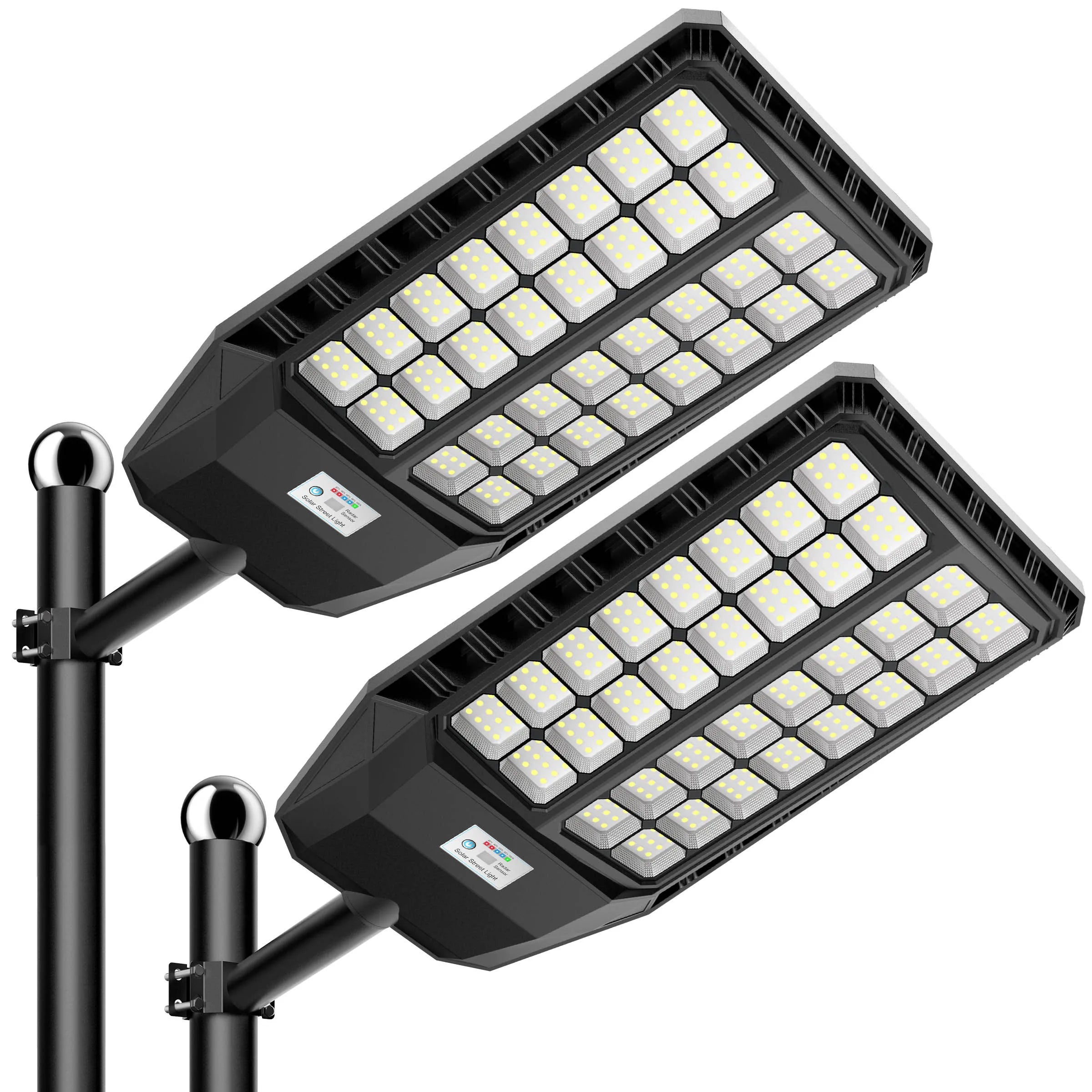 Solar Street Light Outdoor LED, Solar Security Light with Motion Sensor and Remote Control, 550000LM High Brightness Solar Powered Lighting, IP66 Waterproof Dusk to Dawn Light for Yard Driveway Parking Lot Road