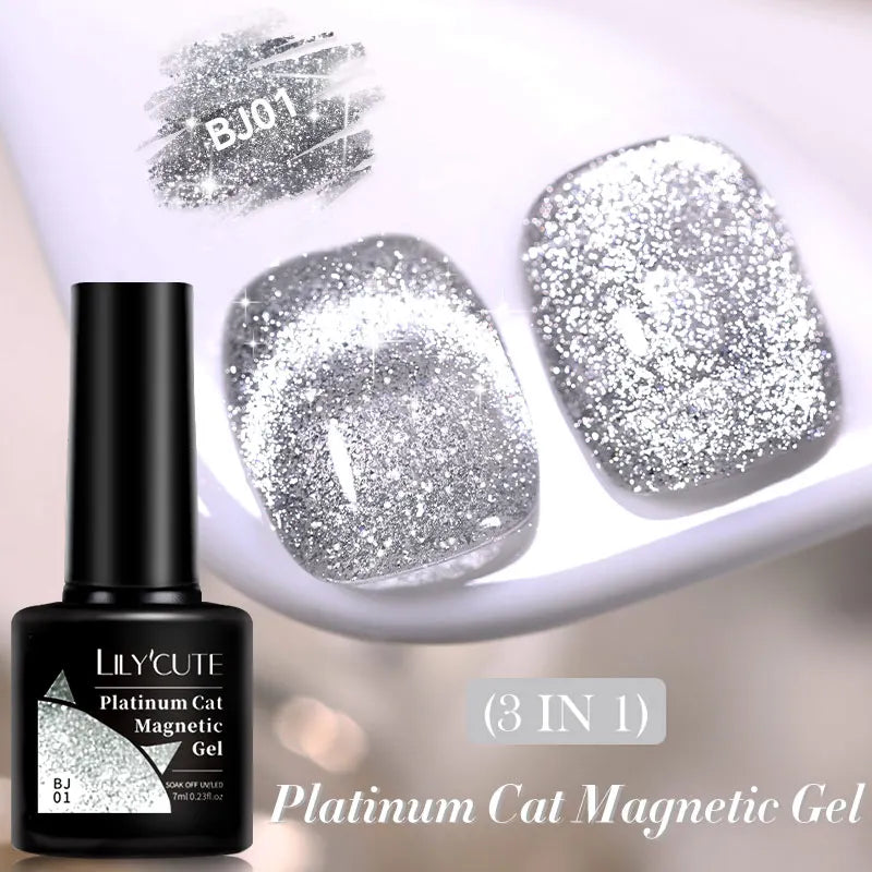 Magnetic Cat Eye Gel Nail Polish – Reflective UV Soak Off Kit Permanent Makeup Machines LC-BJ01 Tidesmit