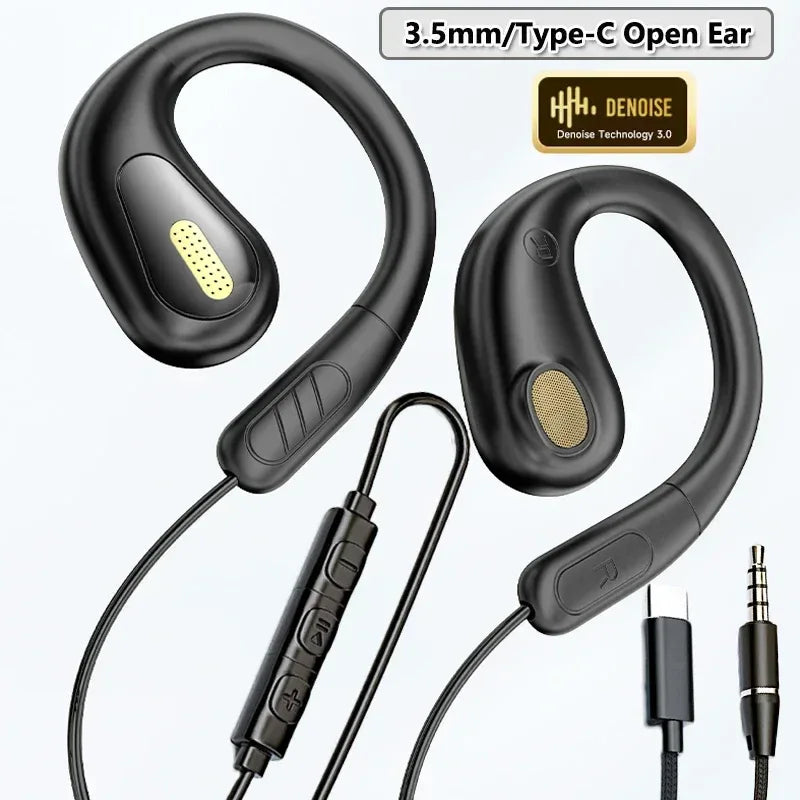 Tidesmit Open Ear Gaming Headset | Wired ENC Mic | 3.5mm & Type-C Options Tidesmit
