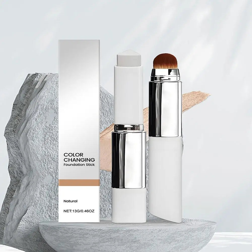 Tidesmit 2-in-1 color-changing foundation stick and brightening concealer liquid swatch for all skin types