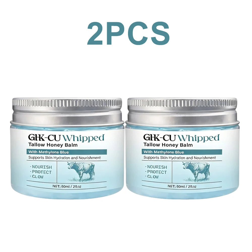 1/2/3PCS Copper Peptides GHK-Cu Beef Tallow for Skin, Blue Balm Manuka Honey & Vitamin E, Natural Face Moisturizer, Skincare