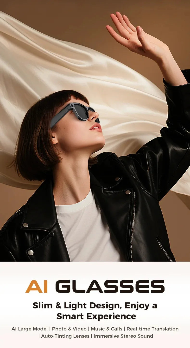 AI Smart Glasses with 8MP Camera and Real-Time Translation - Tidesmit Tidesmit