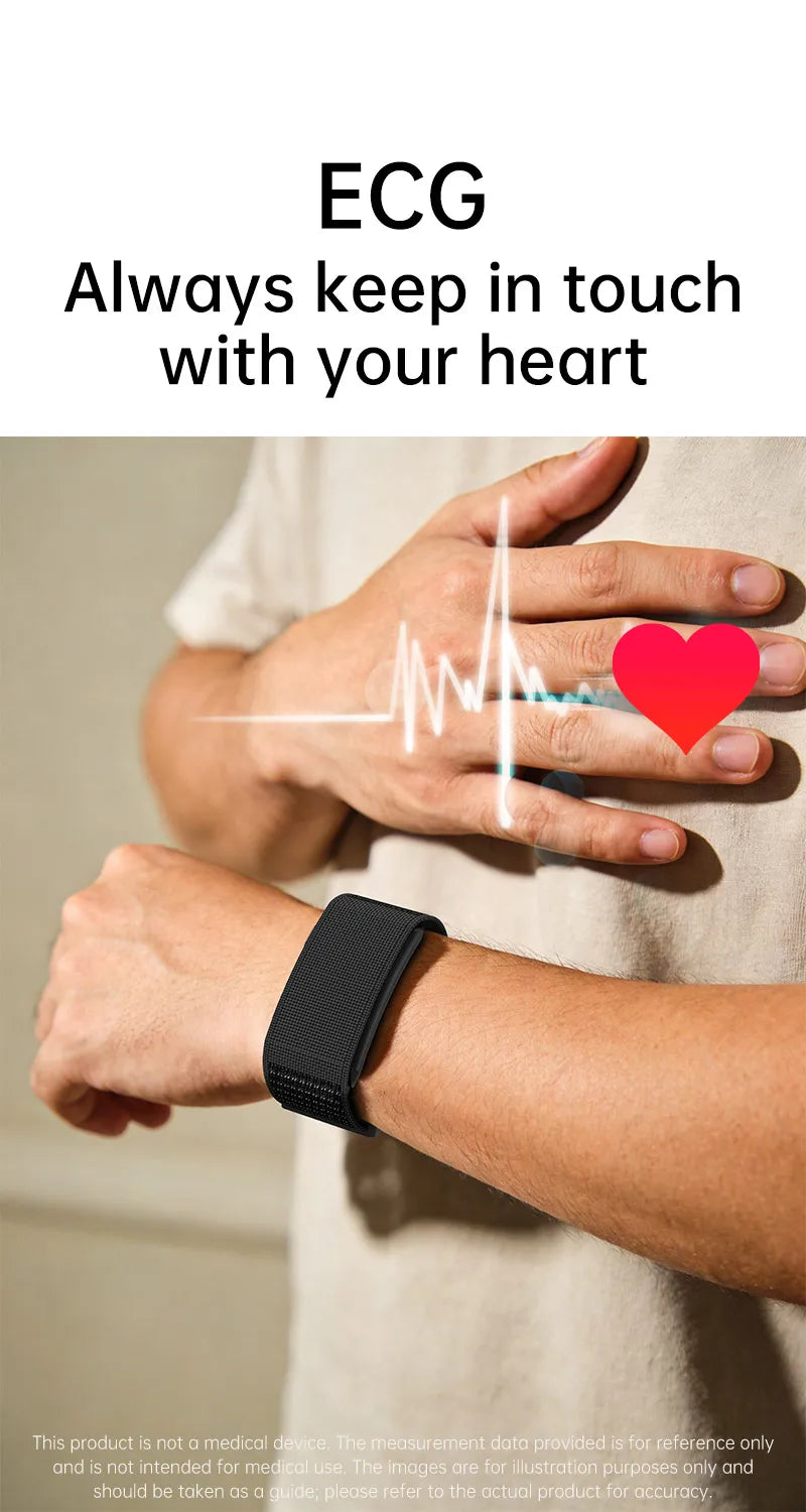 VWAR No Screen Health Smart Bracelet ECG+PPG Blood Pressure Heart Rate Sleep 24h Monitoring Fitness Tracker Smartwatch Men Women