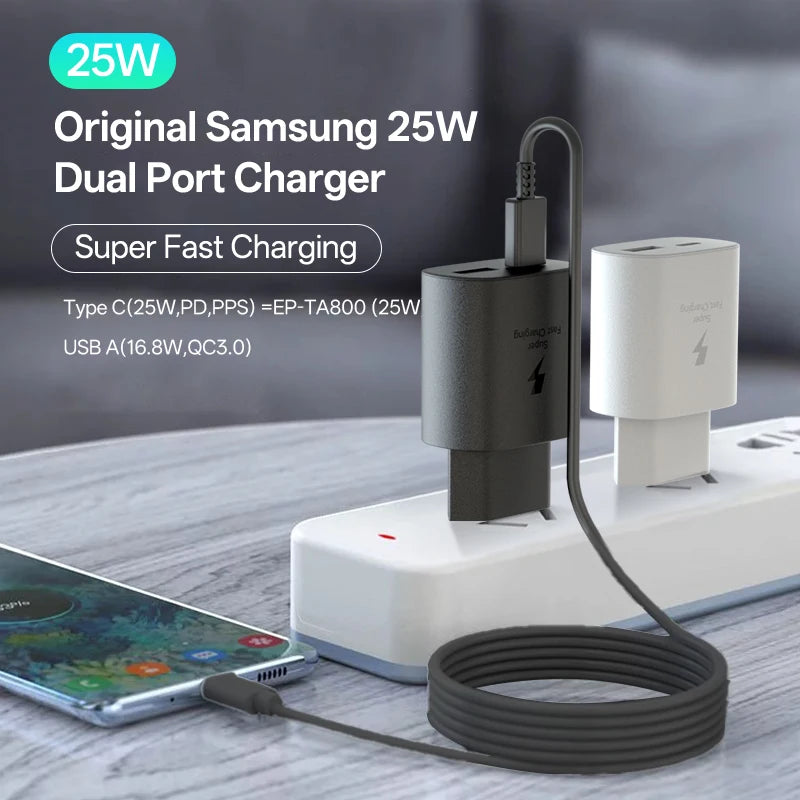 Samsung 25W USB-C Fast Charger Adapter - EU & US Plug Options Tidesmit