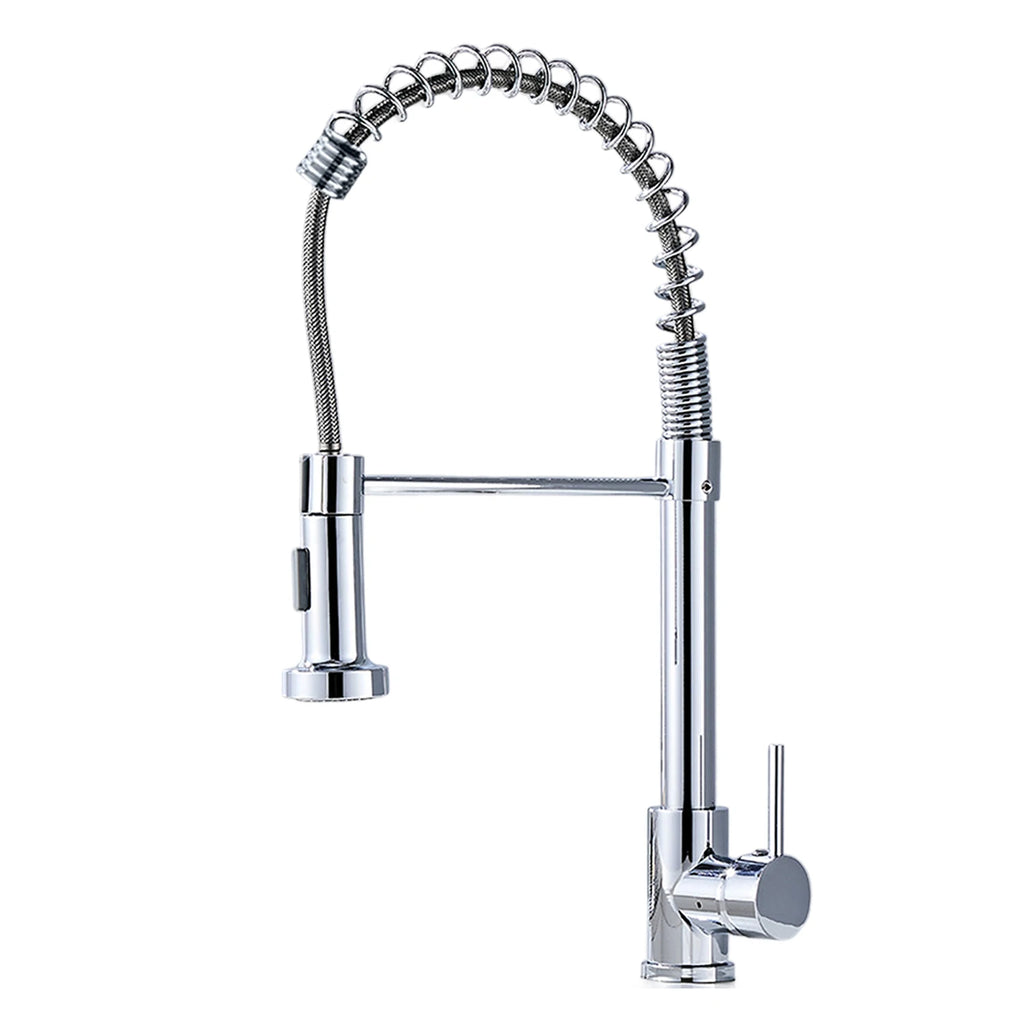 Kitchen Faucets Pull Out Sink Water Tap with Ceramic Valve Hot & Cold Water Different Water Flow Modes Deck Mounted 360° Rotation Fit for Two Sinks
