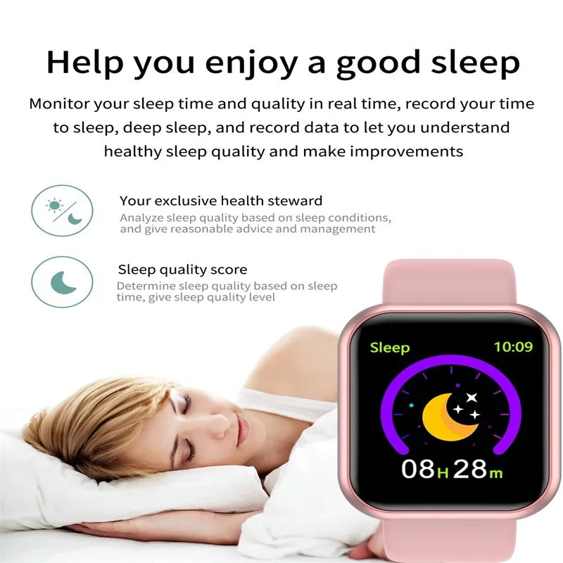 Y68 Smart Watch Bluetooth Fitness Tracker Adult Sports Watch Heart Rate Monitor Blood Pressure Smart Bracelet for Android iOS