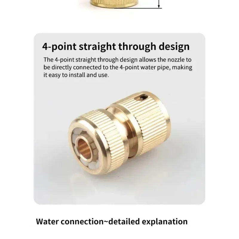 4-way Water Quick Connector High Pressure Quick Coupling For Car Washer Water Gun Adapter Joints Garden Irrigation 2027