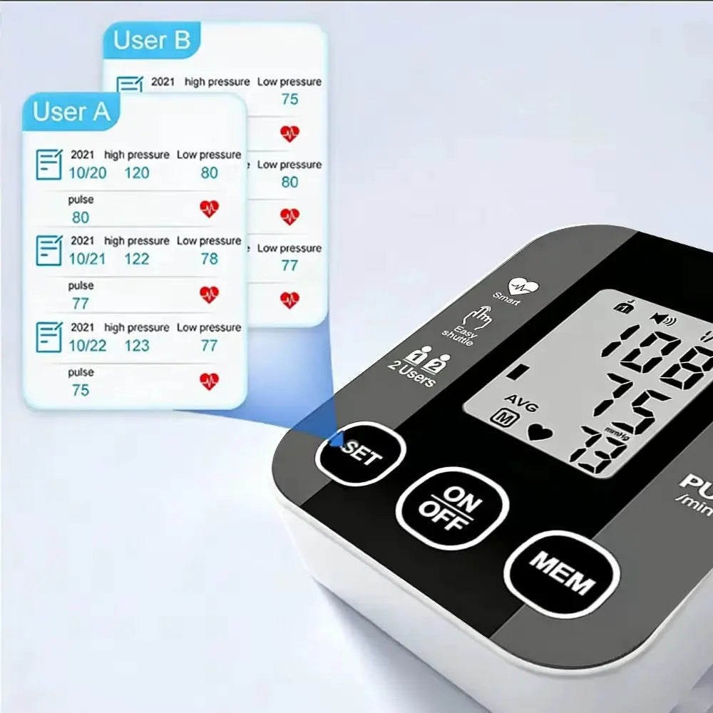 Arm Blood Pressure Meter Digital 36cm Cuff Automatic Pressure Tonometer Medical Tensiometer Heart Rate Pulse Meter BP Monitor