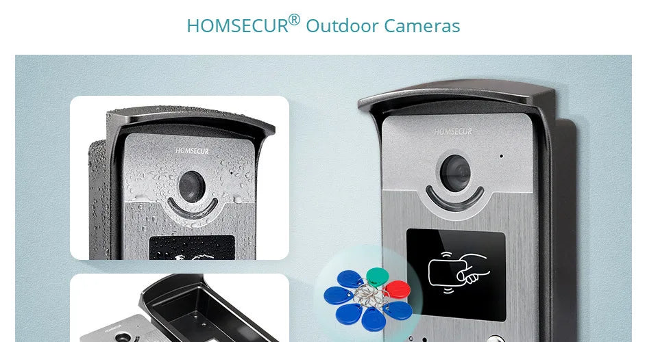 4 Wire Outdoor Doorbell Camera IR Night Vision RFID Unlock XC001 for HOMSEUCR 700TVL Video Door Phone Intercom Security System