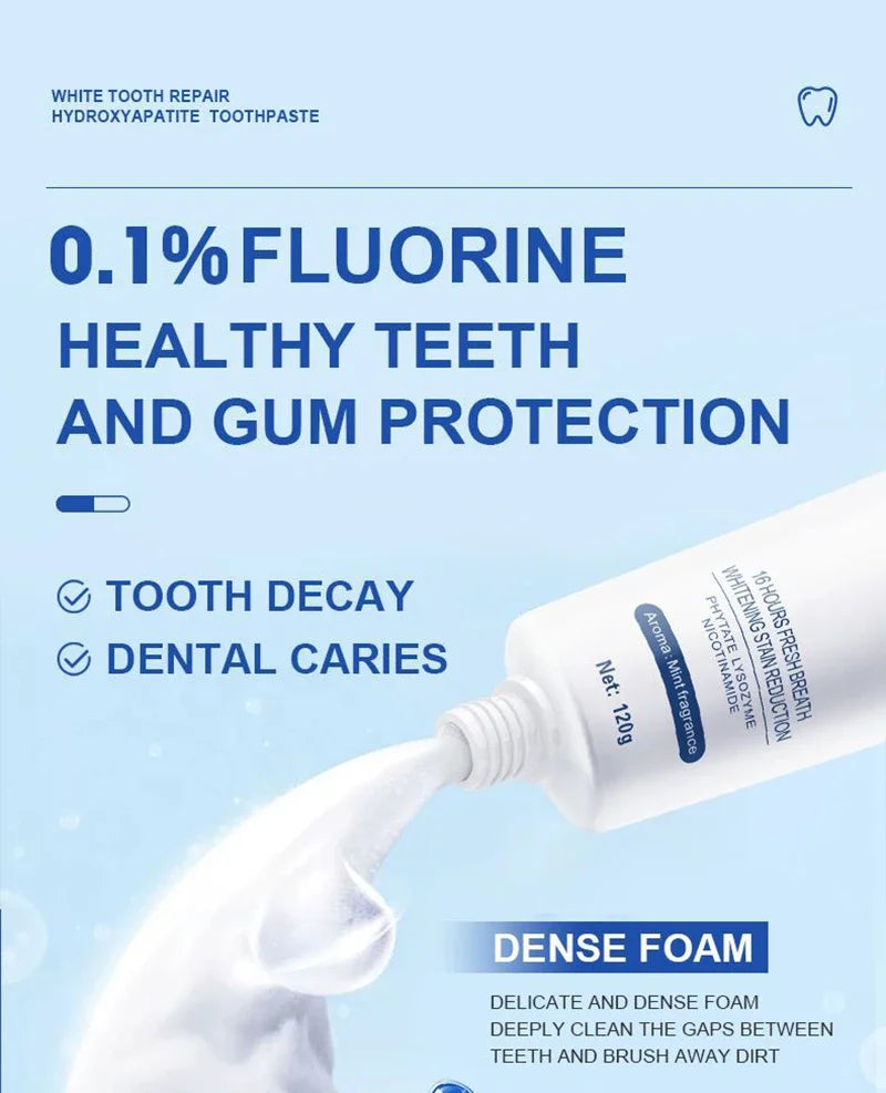 Tidesmit whitening toothpaste with hydroxyapatite for plaque removal, stain reduction, and gum health 120g