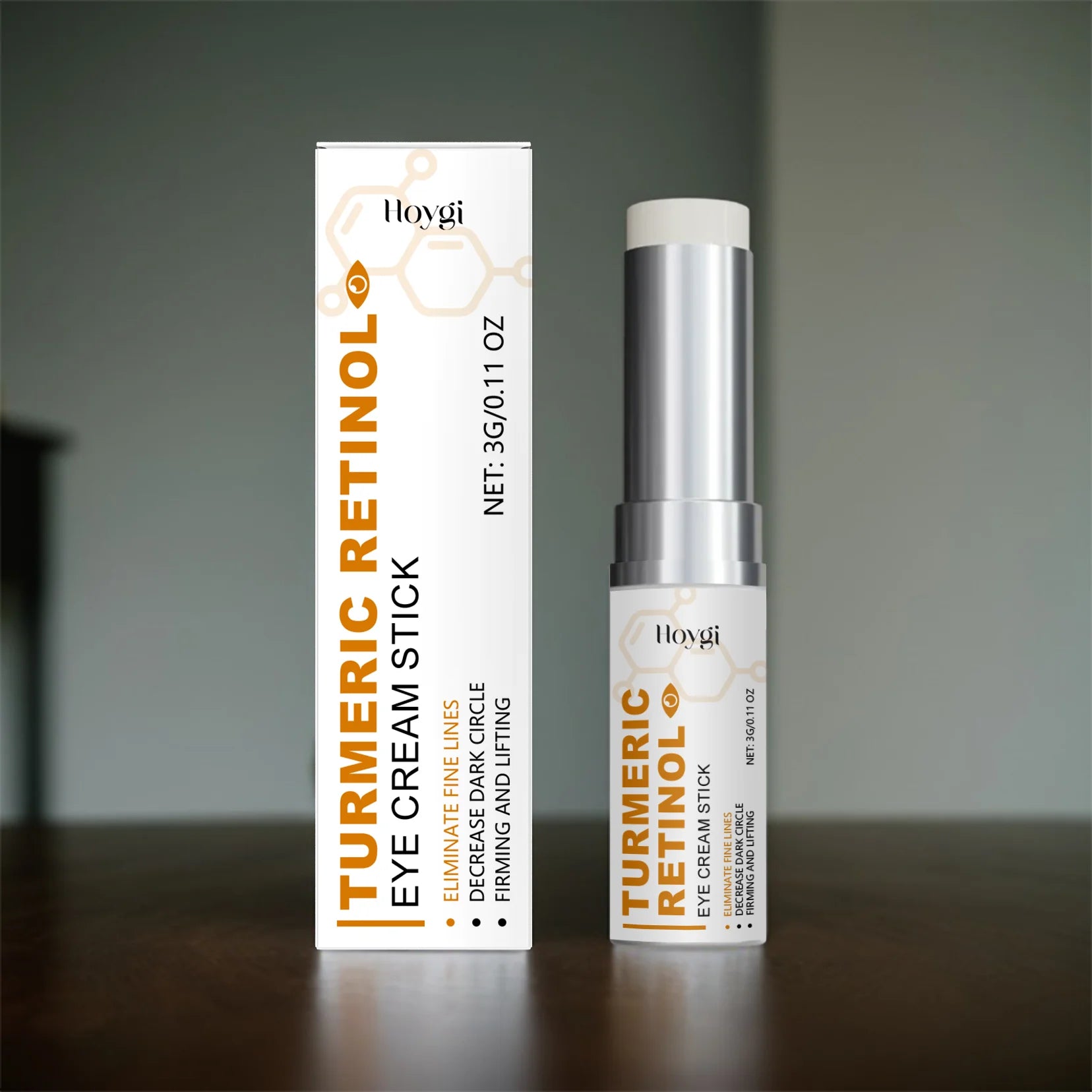 Turmeric Retinol Eye Cream Stick Anti Puffiness Dark Circle Removal Eye Bag Stick Fade Fine Line Brighten Moisturizing Skin Care