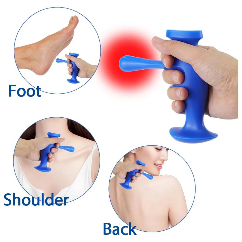 Trigger Point Massage Tool for Deep Tissue Relief - 2 Pack Blue Relaxation Treatment Tidesmit