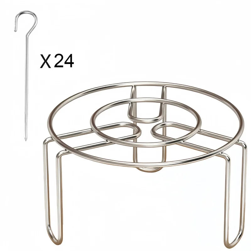Stainless Steel Vertical Grill Skewers Air Fryer Barbecue Round Barbecue Grill with Skewers Hanging Skewers Vertical Grill