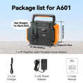 Portable Power Station 600W 540Wh Solar Generator for Outdoor Camping US 110V Tidesmit