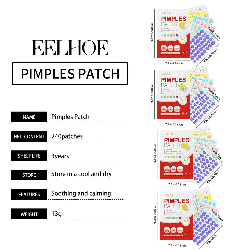 Salicylic Acid Acne Patches 240 Pcs – Shape Assorted Skin Care Scrubs Treatments Tidesmit