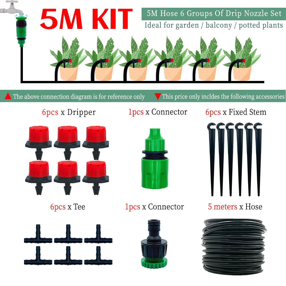 OASIS 50M-5M DIY Drip Irrigation System Automatic Watering Garden Hose Micro Drip Watering Kits with Adjustable Drippers
