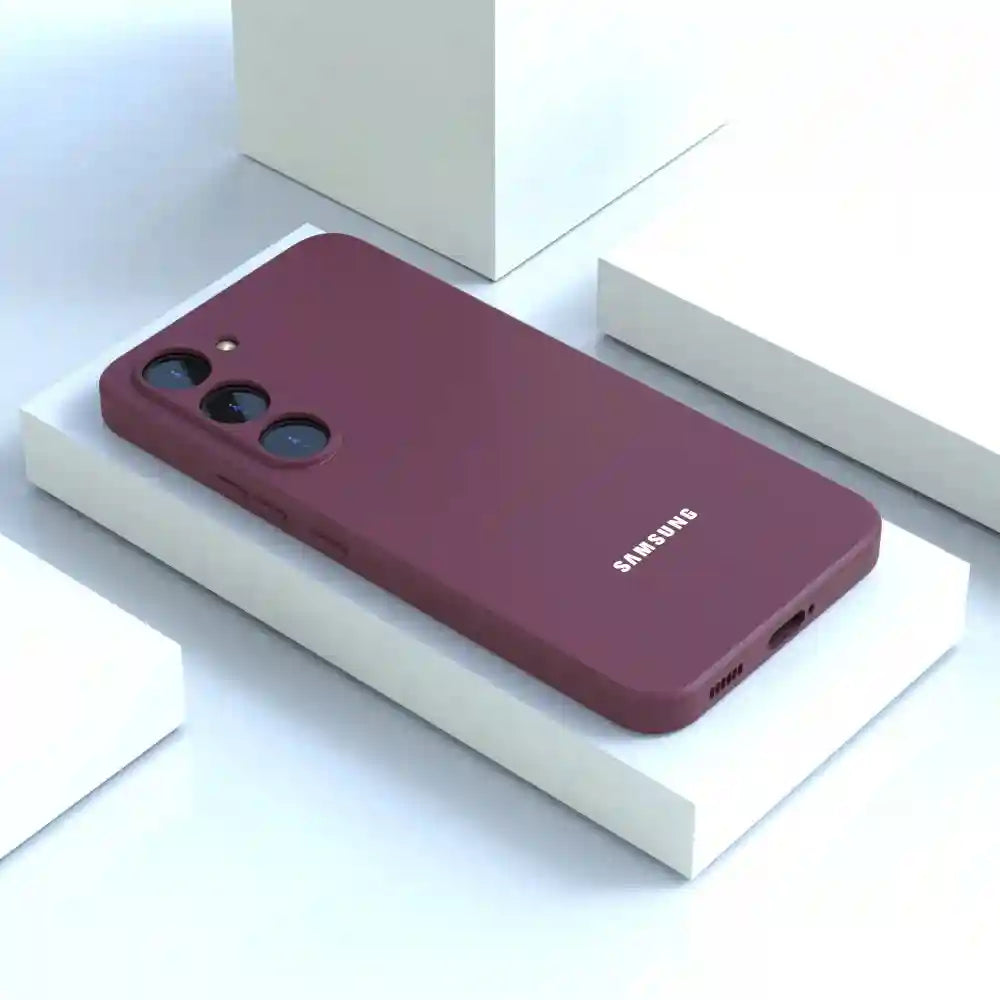 Liquid Silicone Phone Case for Samsung S25 FE – Shock-Absorbing Slim Fit Burgundy Tidesmit