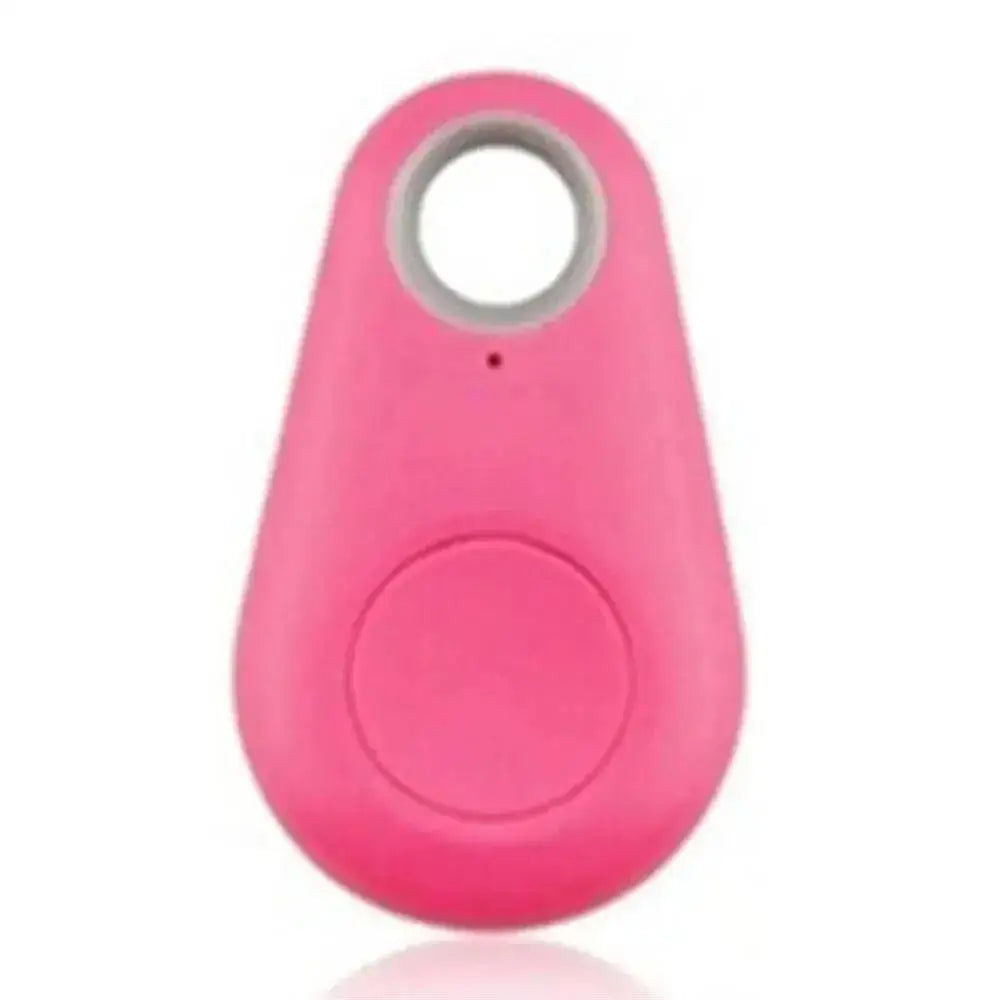 Pink mini Bluetooth GPS pet tracker smart tag for tracking dogs, cats, keys, and bags. Anti-lost app locator device.