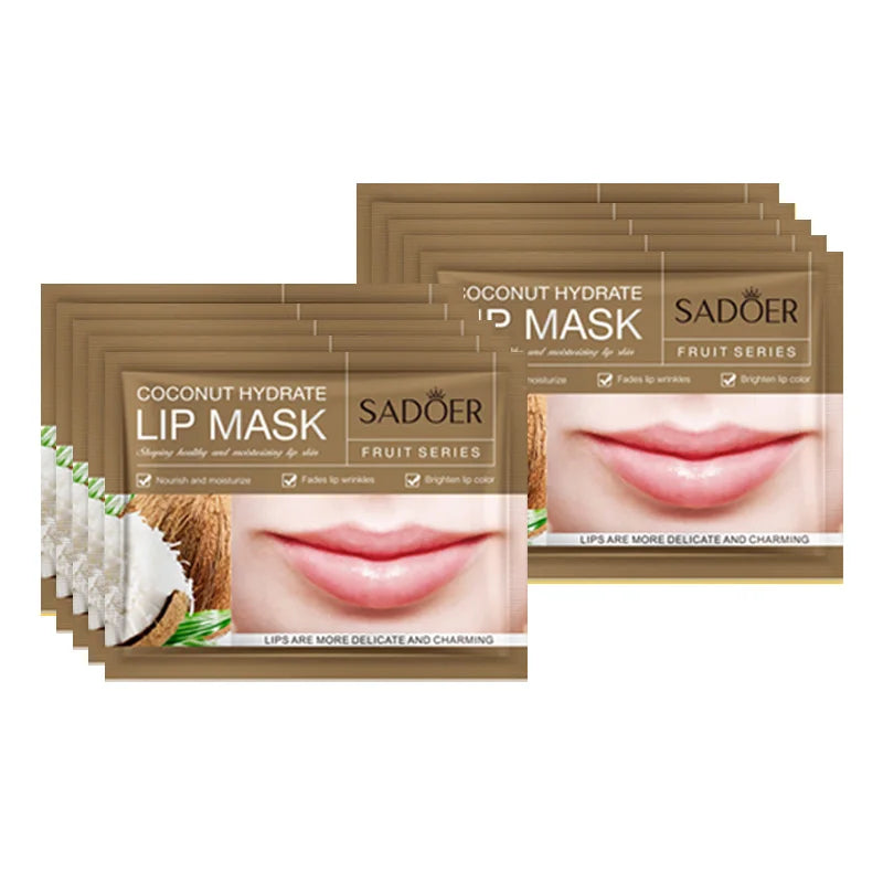 Moisturizing Lip Mask - Nourishing Collagen Gel Patches (10pcs) Lip Care Coconut 10pcs Tidesmit