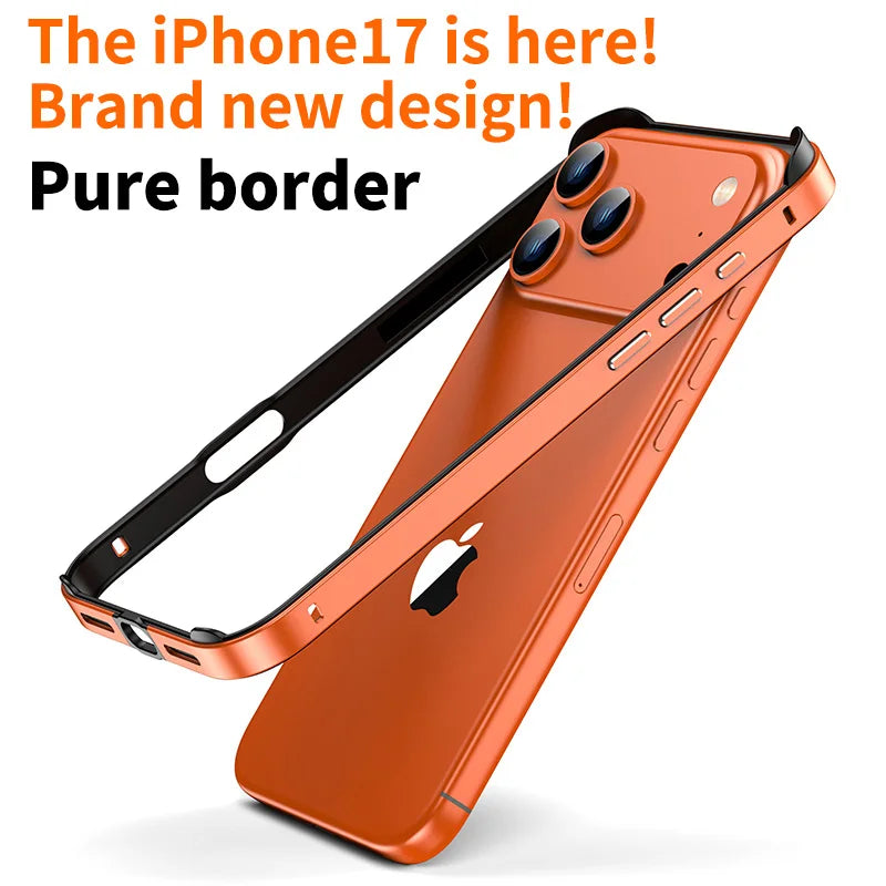 iPhone 17 Aluminum Bumper Case - Slim Military-Grade Metal Frame Orange China Mainland Tidesmit