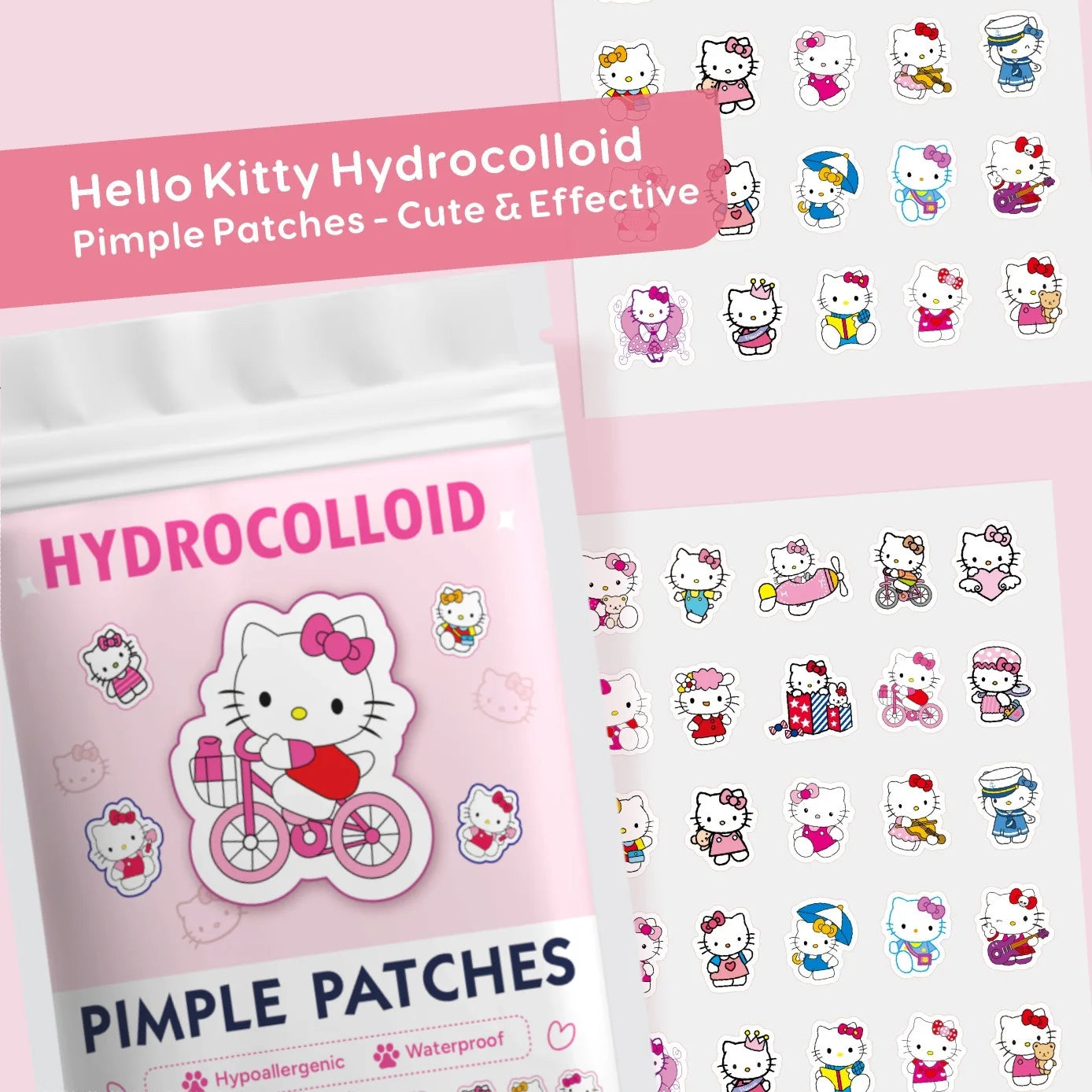 Acne patches, acne stickers, facial acne patches, concealer, concealer stickers 125PCS hello kitty