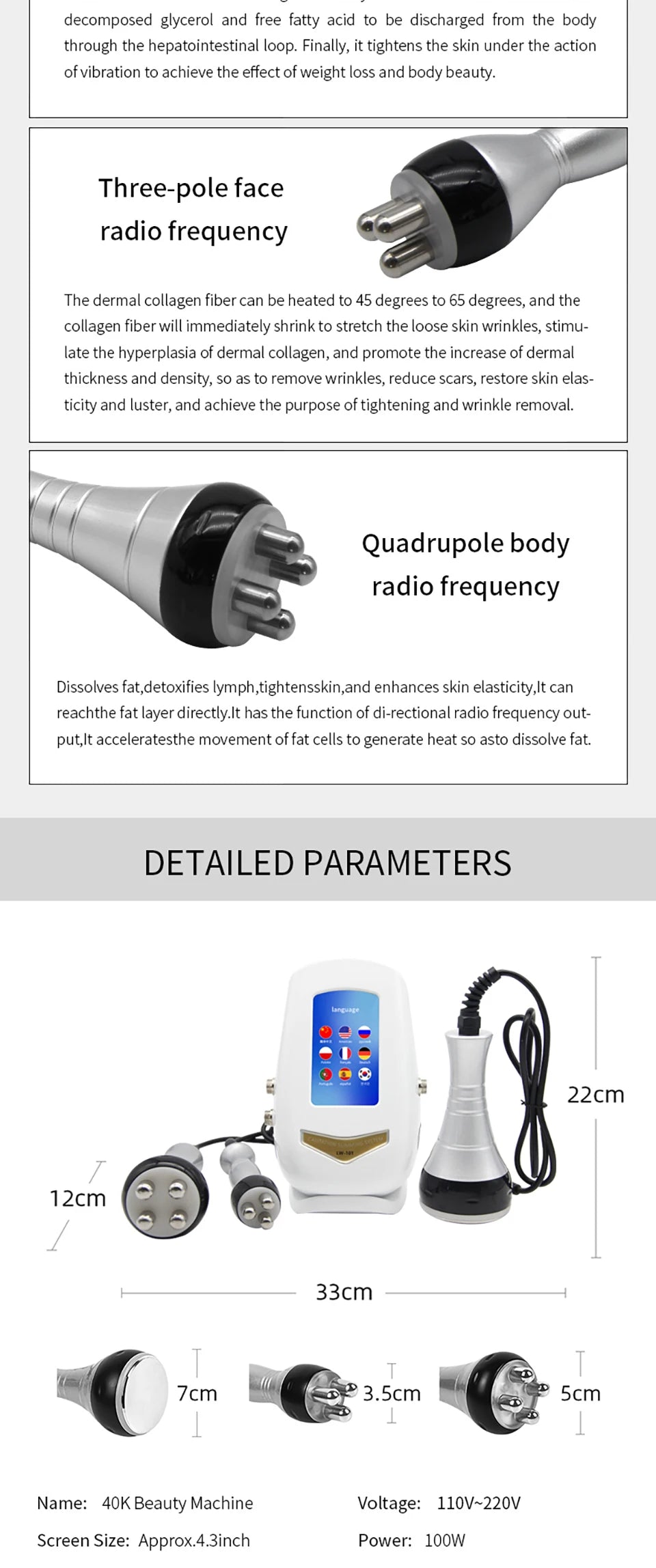 40K Ultrasonic Cavitation Machine for Targeted Body Sculpting Body Shaping Massage Equipment Tidesmit