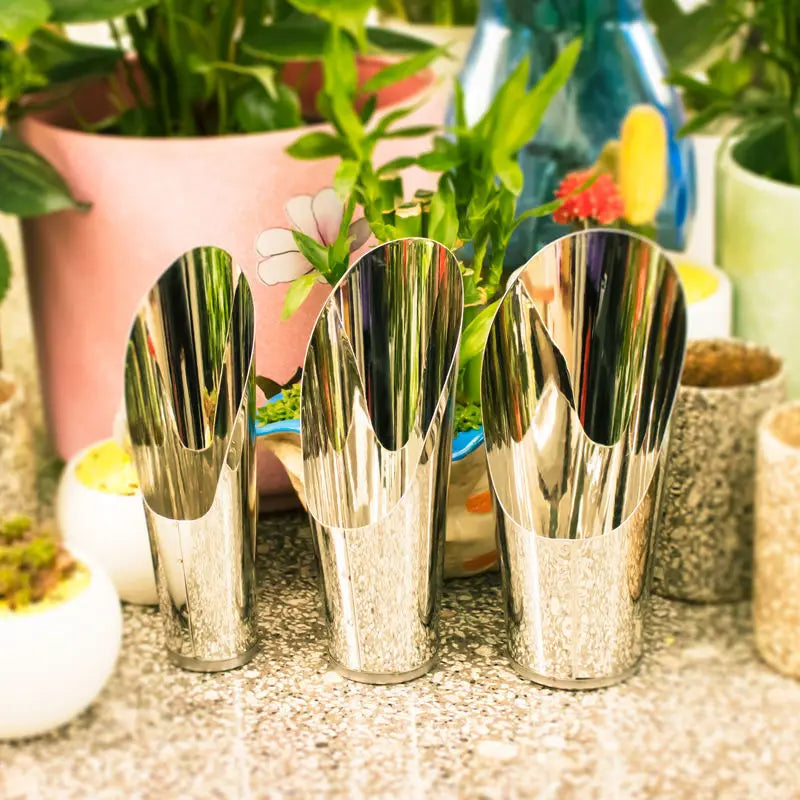 1 PC Stainless Steel Bucket Shovel Cultivation Bucket Succulent DIY Potted Bonsai Plant Helper Dig Soil Household Garden Tools