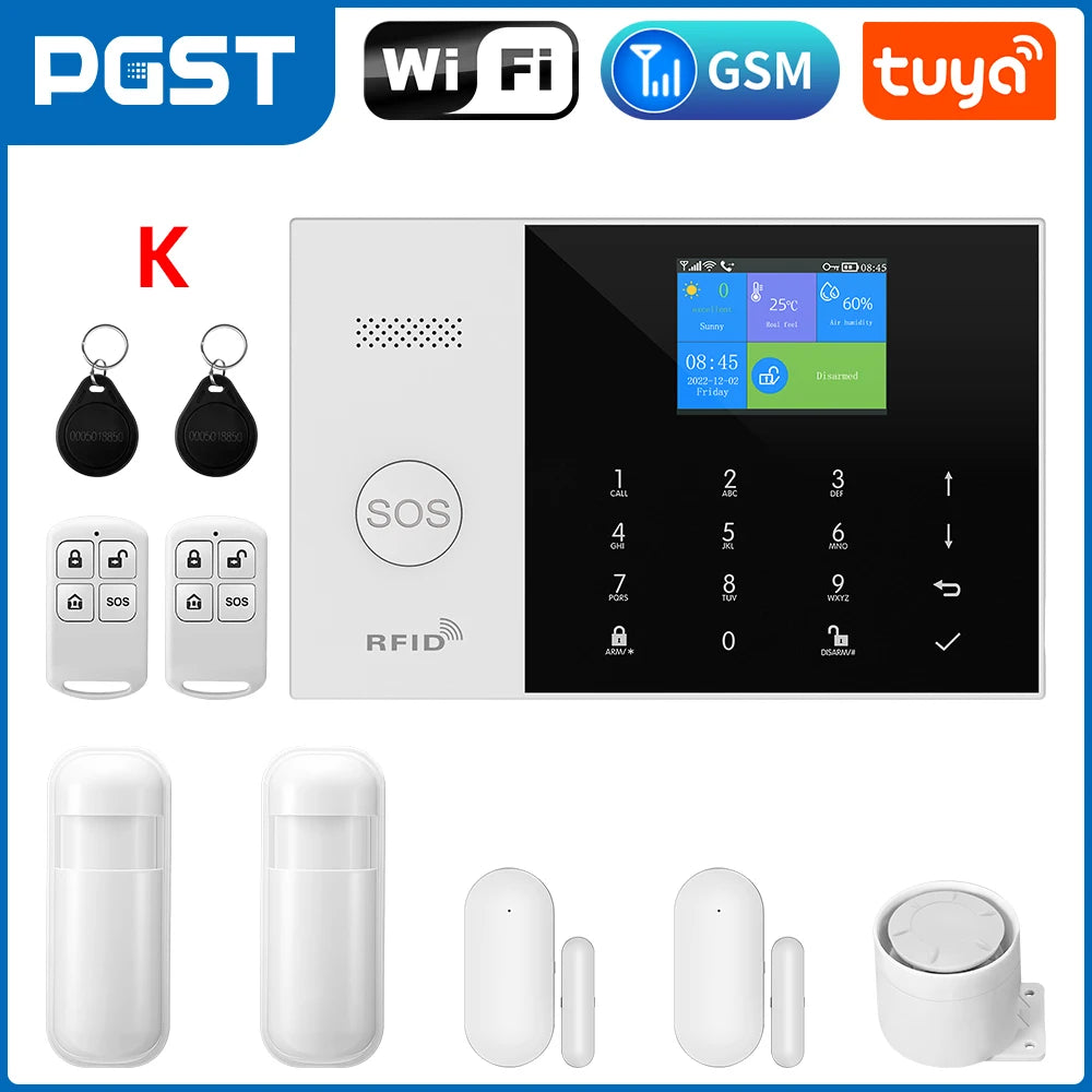 Wifi GSM Home Security Alarm System with Alexa and App Control GSM 2G Kit B EU Plug spain Tidesmit
