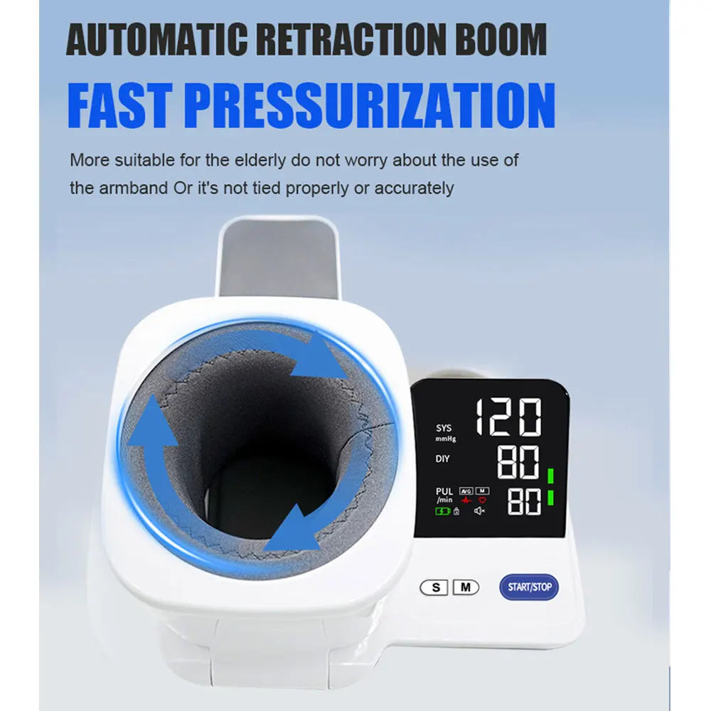 Desktop Blood Pressure Monitor, No Installation Required, Large LCD Backlit Display, Easy Home Use for Adults