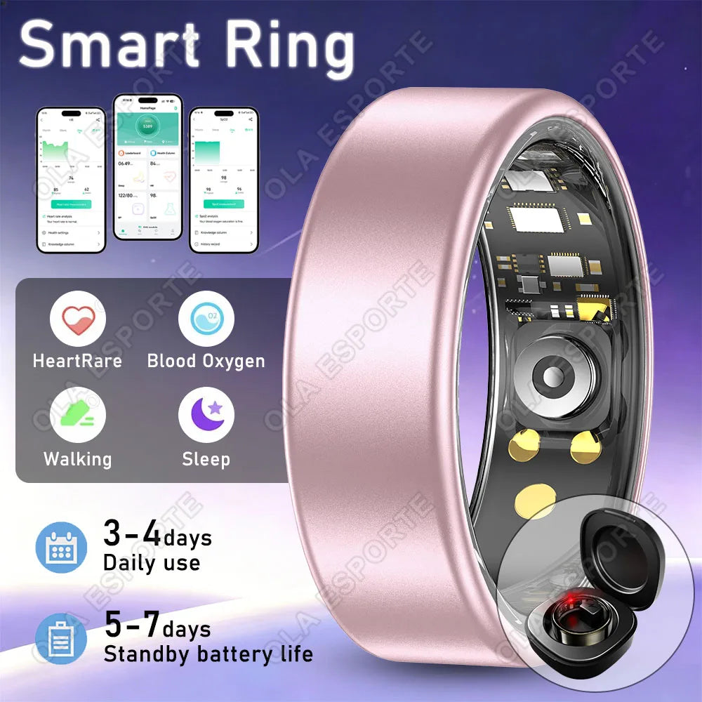 New Various Colors Available Smart Ring Bluetooth Heart Rate Sleep Monitoring Men Women Smartring Waterproof Health Sport Rings