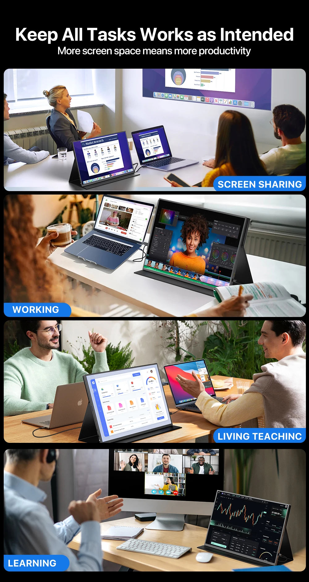 UPERFECT 2K 144Hz 18” Portable Gaming Monitor 100% DCI-P3 VESA Mount Matte Screen Mini HDMI & USB-C Travel Monitor for Laptop