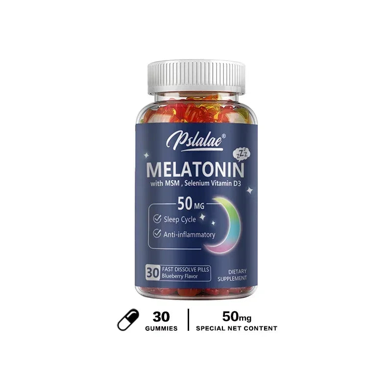 Melatonin Gummies 50 Mg - Helps Support Deep Sleep, Sleep Vitamin, Promotes Falling Asleep Quickly