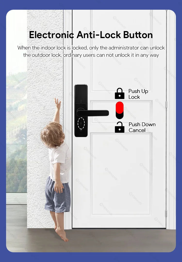 Fingerprint Lock Waterproof Wifi Remote Control Bluetooth TTLock App Card Digital Code Keyless Electronic Smart Door Lock