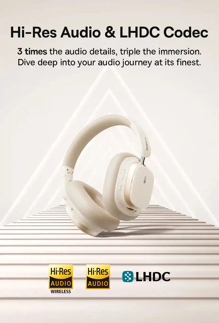Wireless Headphones with Active Noise Cancellation & 120H Battery Tidesmit