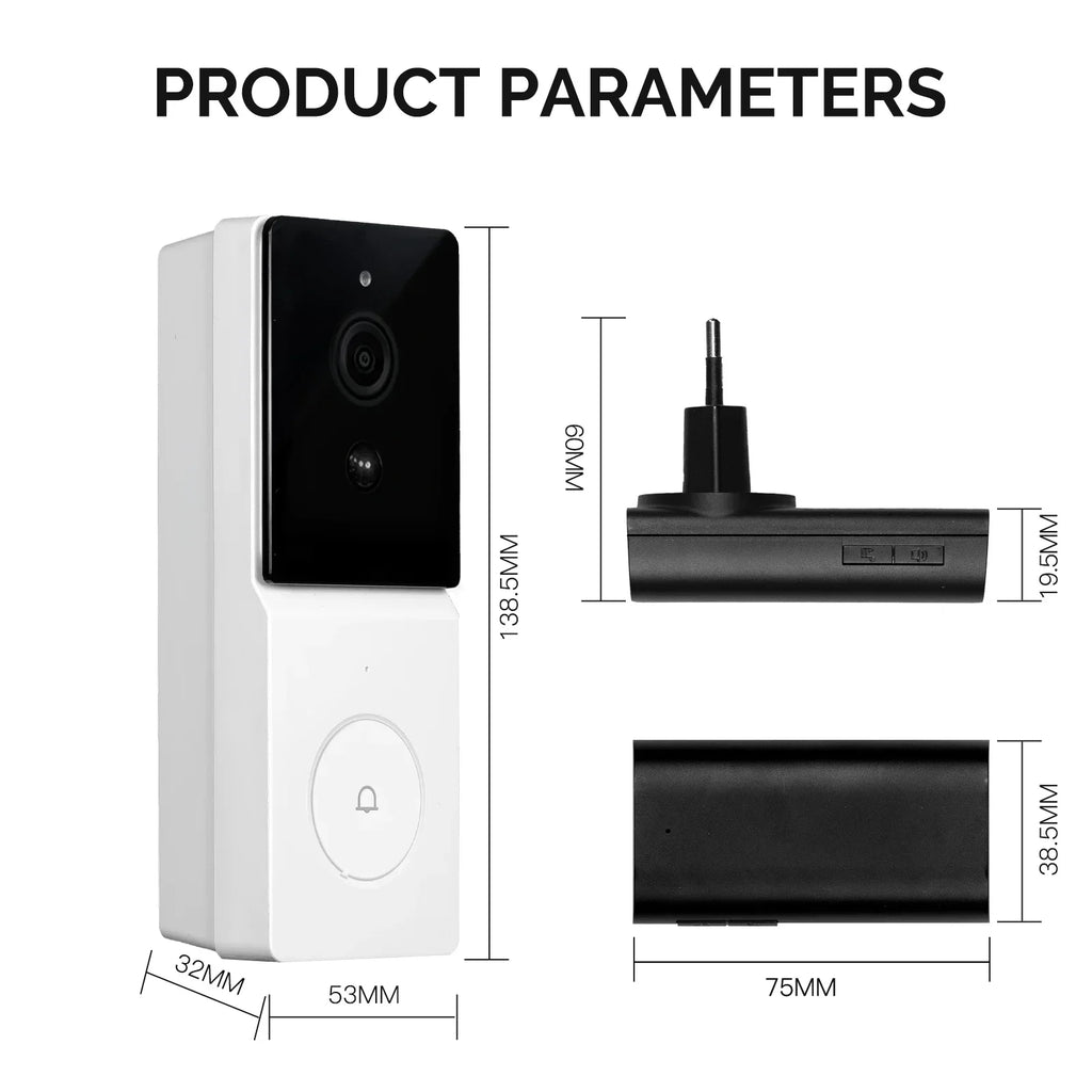 MOES Tuya Smart WiFi Video Doorbell Camera with 2-Way Audio Intercom, Night Vision & Wireless Door Product Home Security