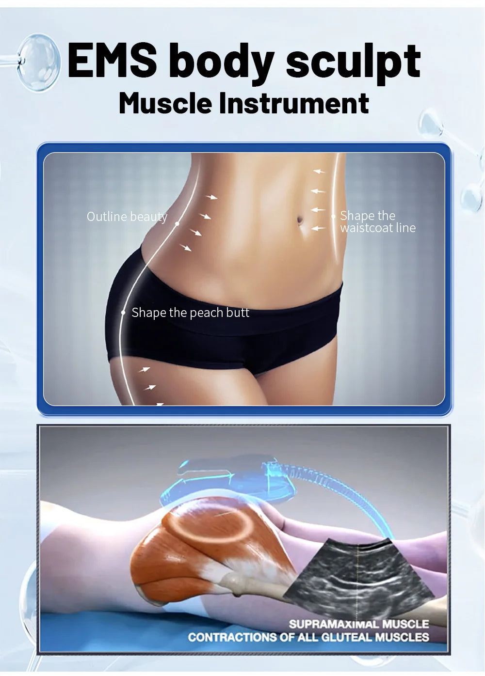 Portable EMS Muscle Stimulator RF Body Sculpting Device 6500W Relaxation Treatment Tidesmit