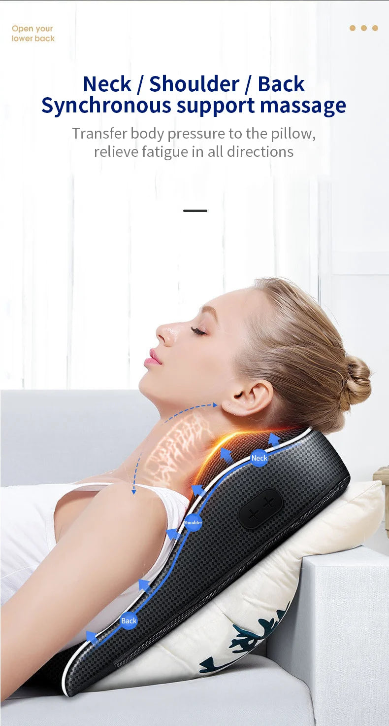 Electric Neck Massager with Heat Therapy & Vibration | Tidesmit Relaxation Treatment Tidesmit