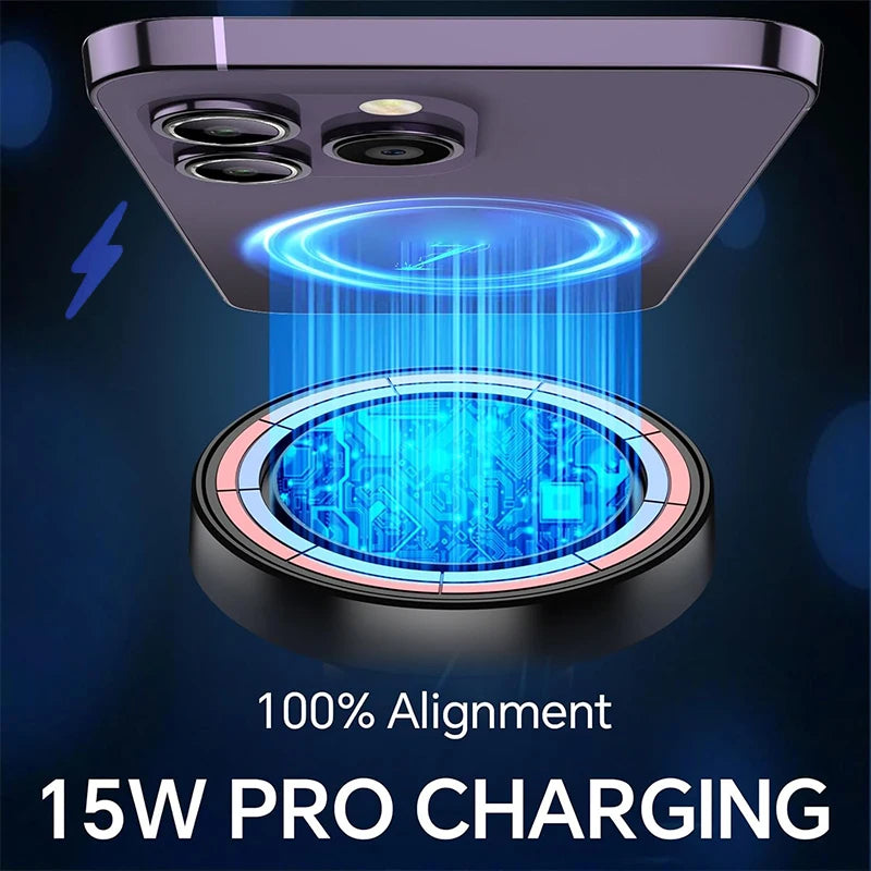 Magnetic Wireless Car Charger 15W Fast Charge Mount for iPhone (Black) Tidesmit
