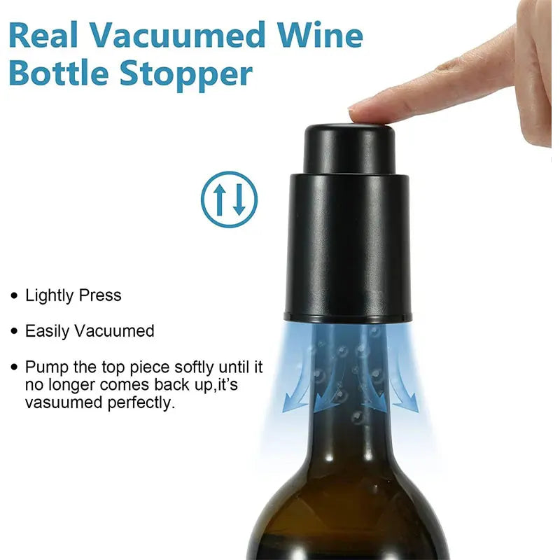 Vacuum Wine Stopper Press-type Wine Bottle Sealer Reusable Wine Preserver For Freshness Easy One-press Vacuum Pump For Home Bar