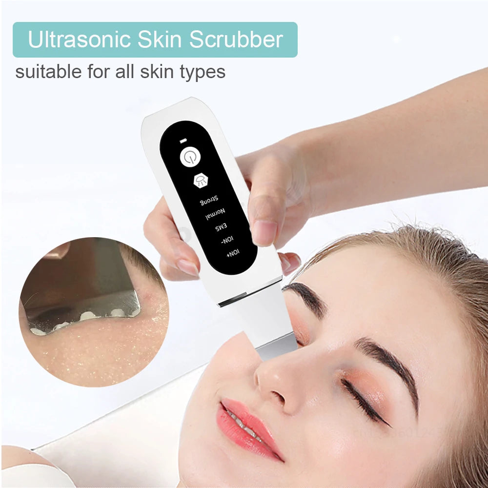 Ultrasonic Skin Scrubber – Professional Pore Cleansing Facial Tool Scrubs Treatments Tidesmit