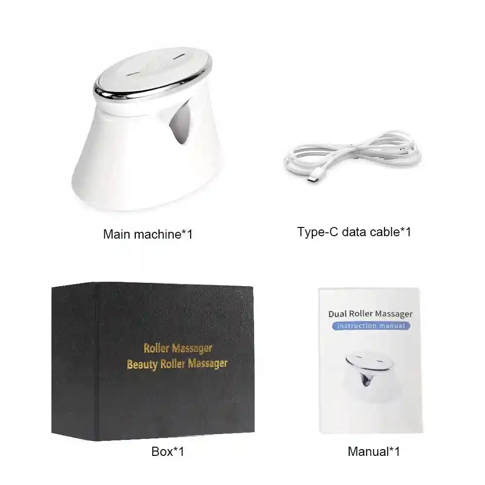 Microcurrent Face Roller Massager - V-Shape Facial Lift Tool (White) Massage Roller WHITE Tidesmit
