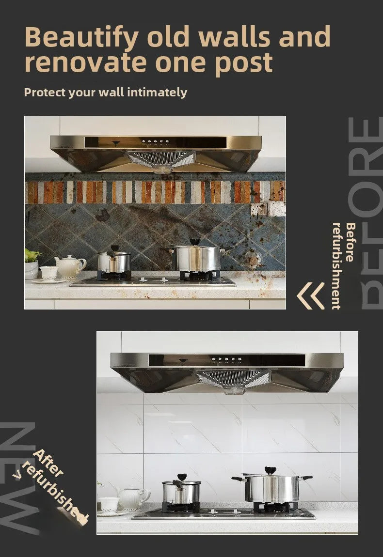 Self adhesive imitation ceramic tile imitation marble sanitary kitchen wall decoration waterproof and moisture-proof stickers
