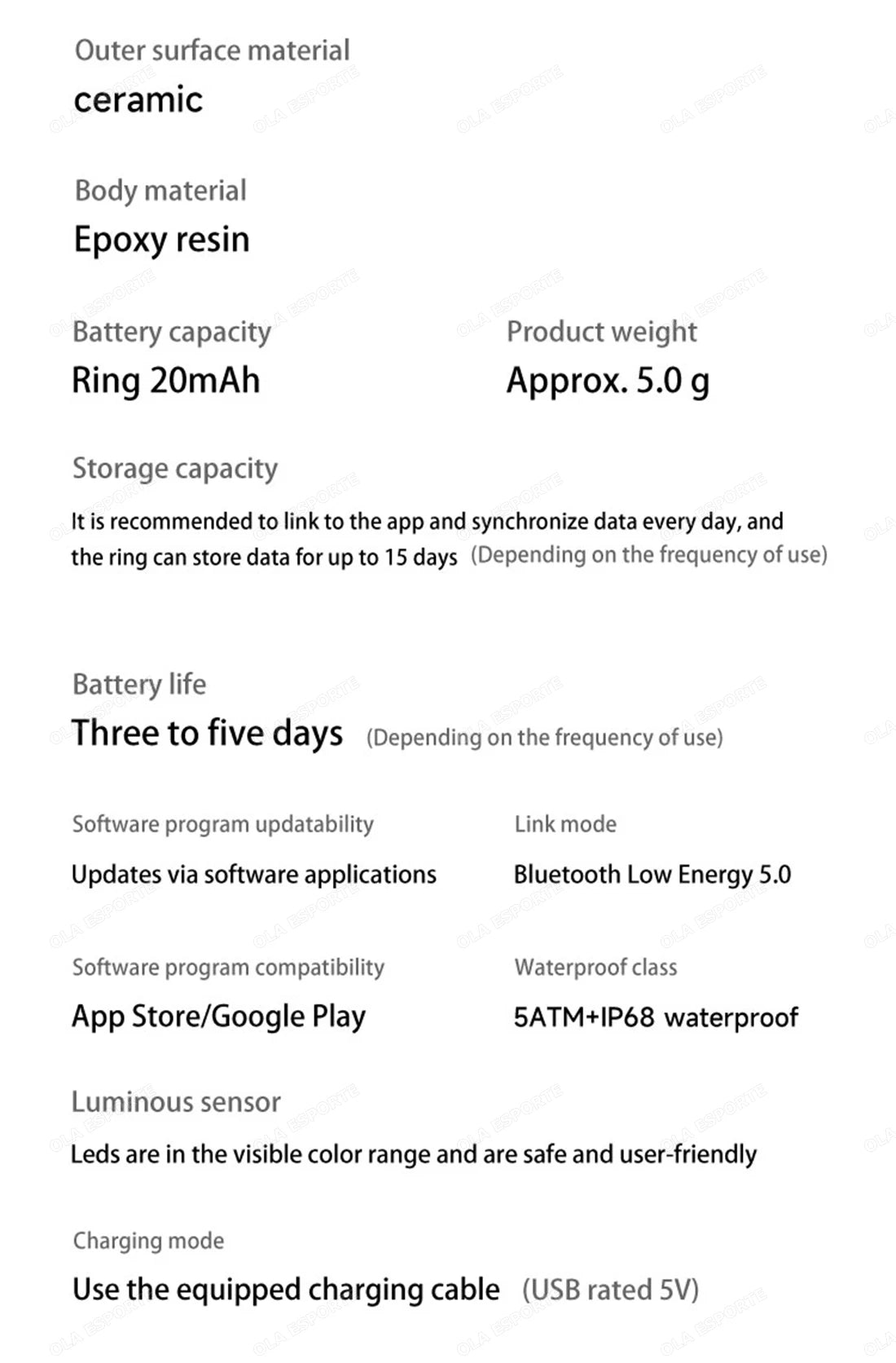 Smart Health Ring - Waterproof Fitness Tracker with Biometric Sensor Tidesmit