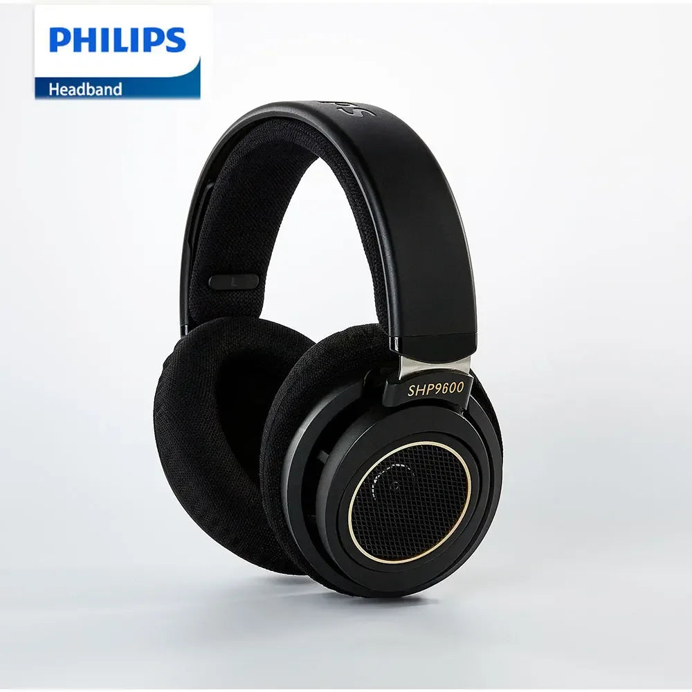 Philips SHP9600 Open-Back Wired Hi-Fi Headphones by Tidesmit Black Tidesmit