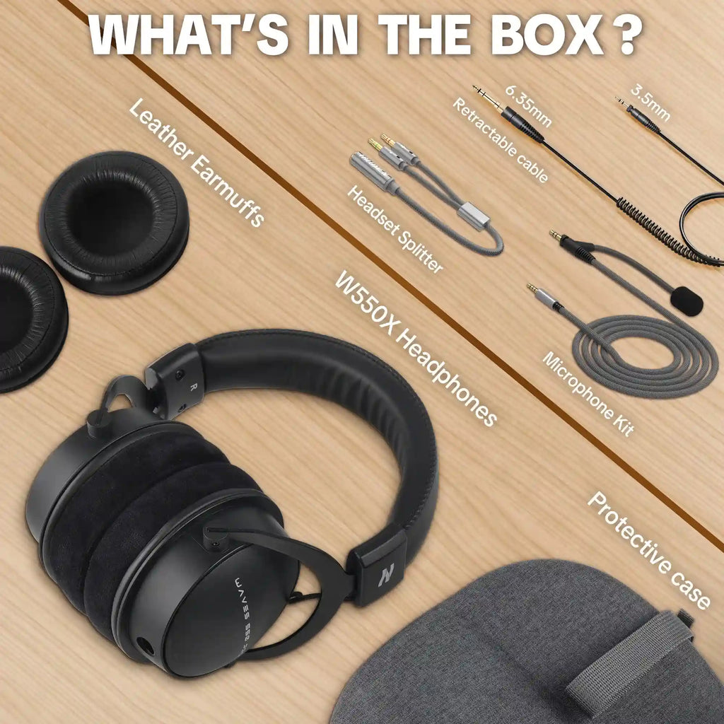 Over-Ear Studio Monitor Headphones - W550x Low Latency Audio Tidesmit