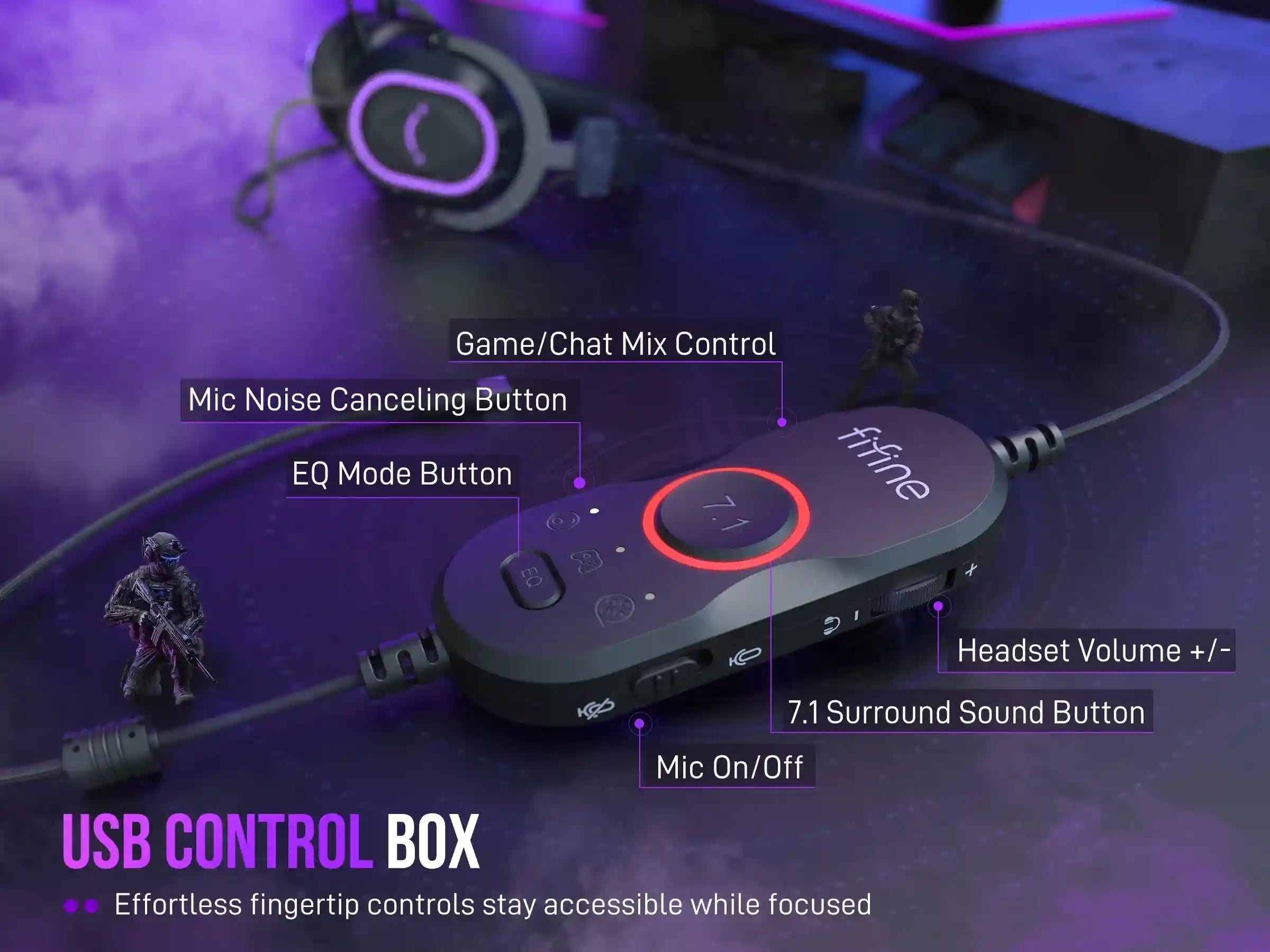 RGB Gaming Headset with 7.1 Surround Sound and Detachable Microphone (H13) Tidesmit