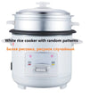 Electric rice cooker, white, with transparent lid and front control panel