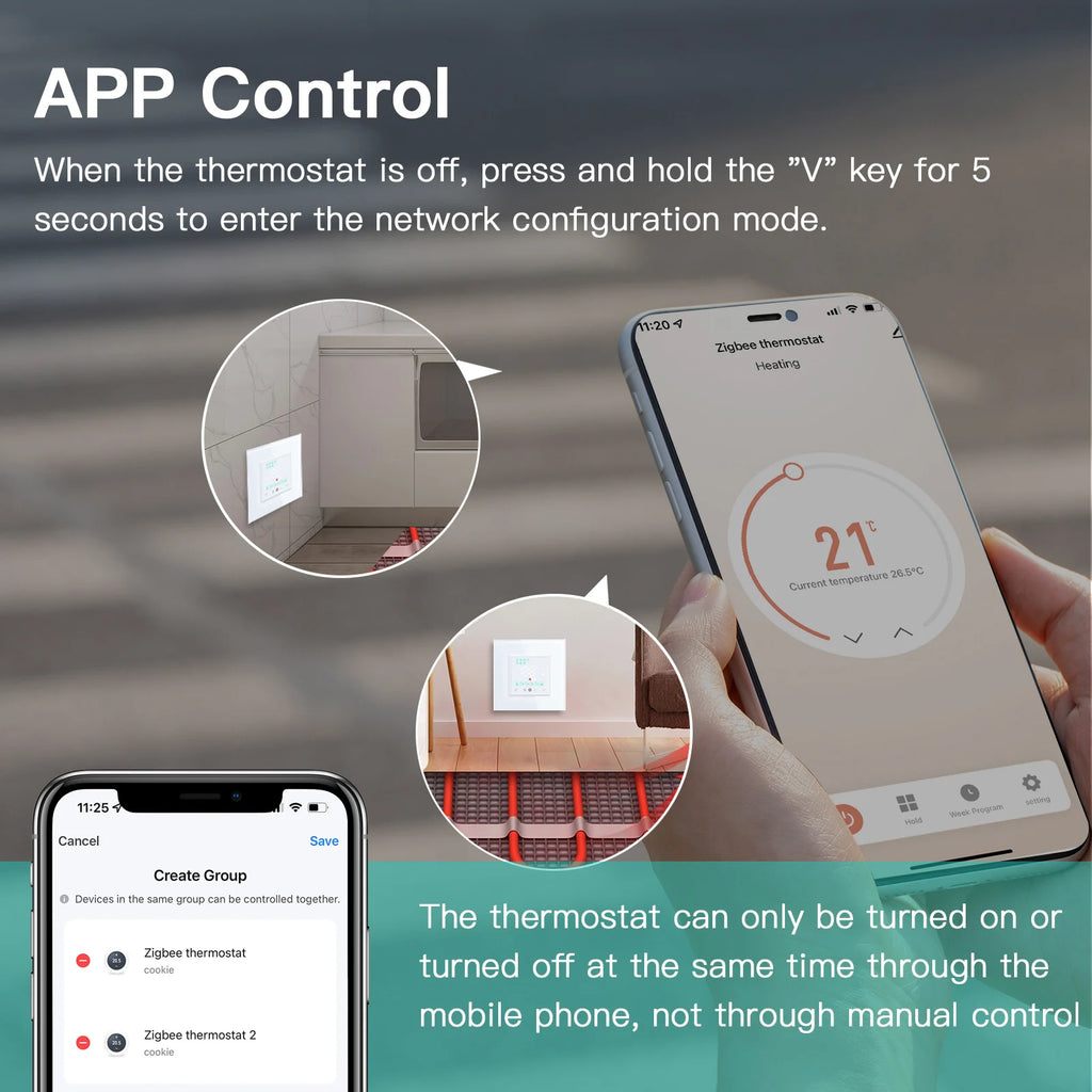 Smart ZigBee Floor Heating Thermostat | WiFi App Controlled HVAC Tidesmit