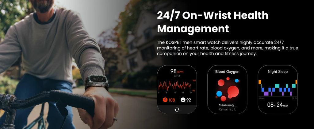 KOSPET TANK M4C Smartwatch for Men Tactical Outdoor Watch with Walkie-Talkie & GPS Military-Grade Durability 5ATM Waterproof
